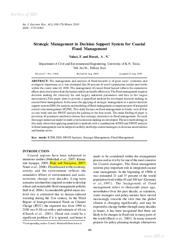 (PDF) Strategic Management in Decision Support System for Coastal Flood ...