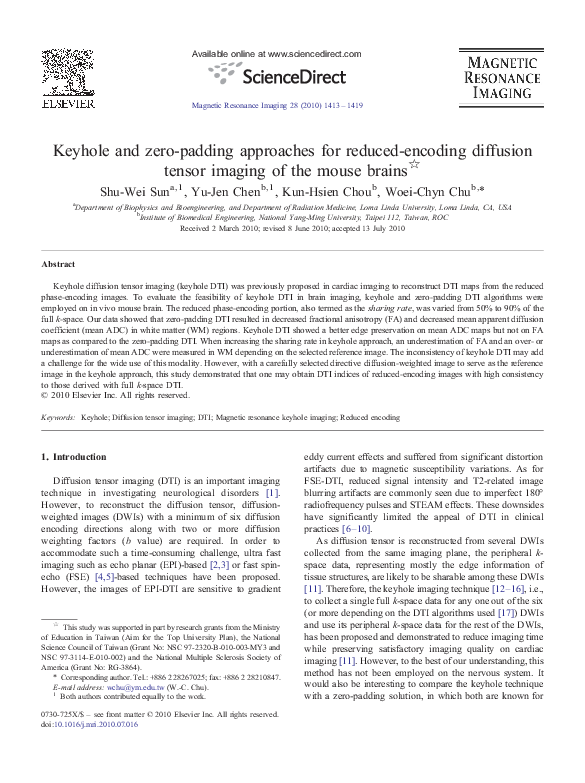 (PDF) Keyhole and zero-padding approaches for reduced-encoding ...