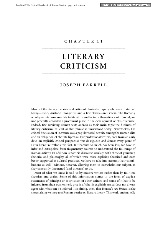 (PDF) Literary Criticism Joseph Farrell Academia.edu