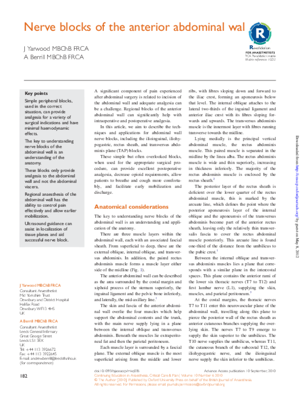 (PDF) abdominal blocks