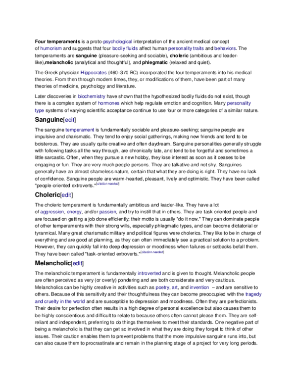 Sanguine choleric personality types picture
