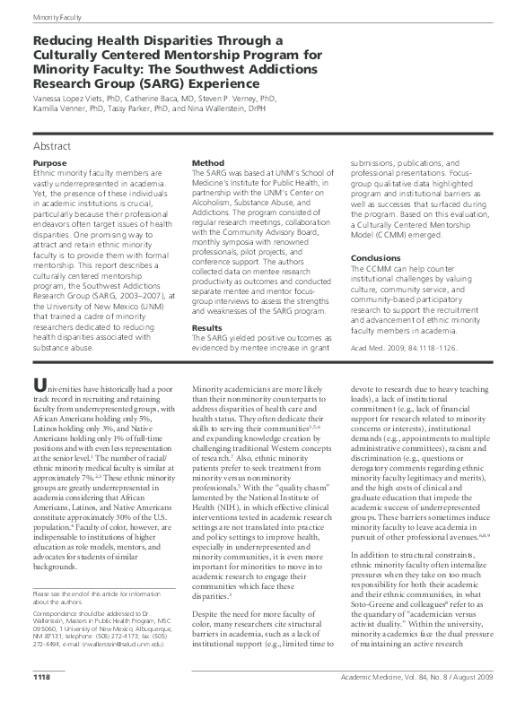 (PDF) Reducing Health Disparities Through a Culturally Centered ...