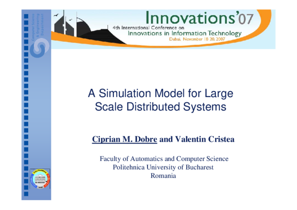 (PDF) A Simulation Model for LargeScale Distributed Systems