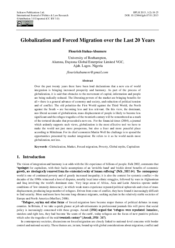 Why is migration: a cause and also an effect of globalization picture