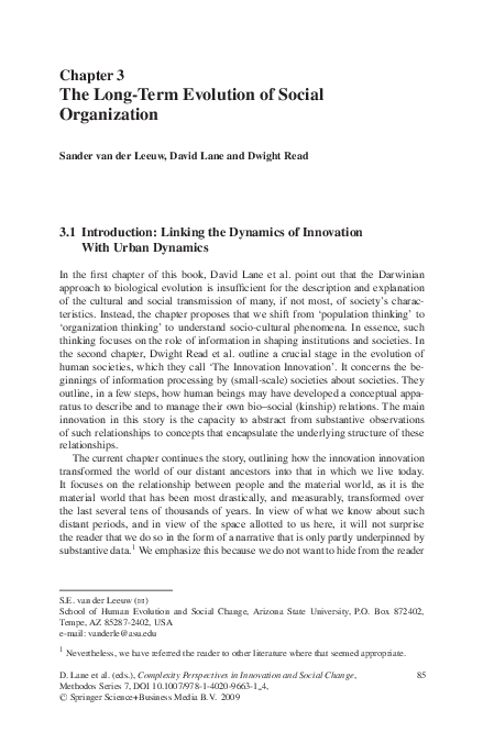 (PDF) The Long-Term Evolution of Social Organization