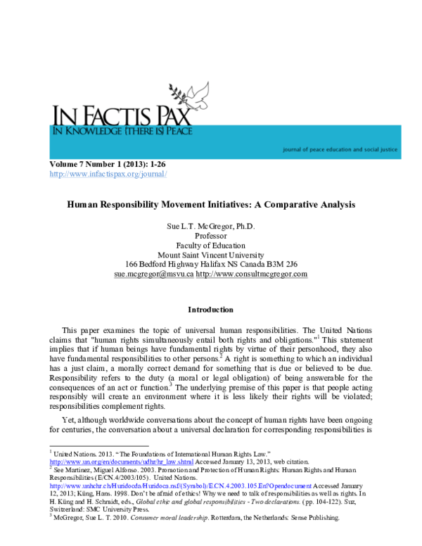 (PDF) Human Responsibility Movement - A comparative analysis