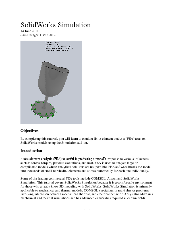solidworks simulation tutorial pdf free download