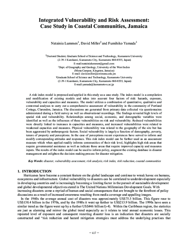 (PDF) Integrated Vulnerability and Risk Assessment: Case Study in ...