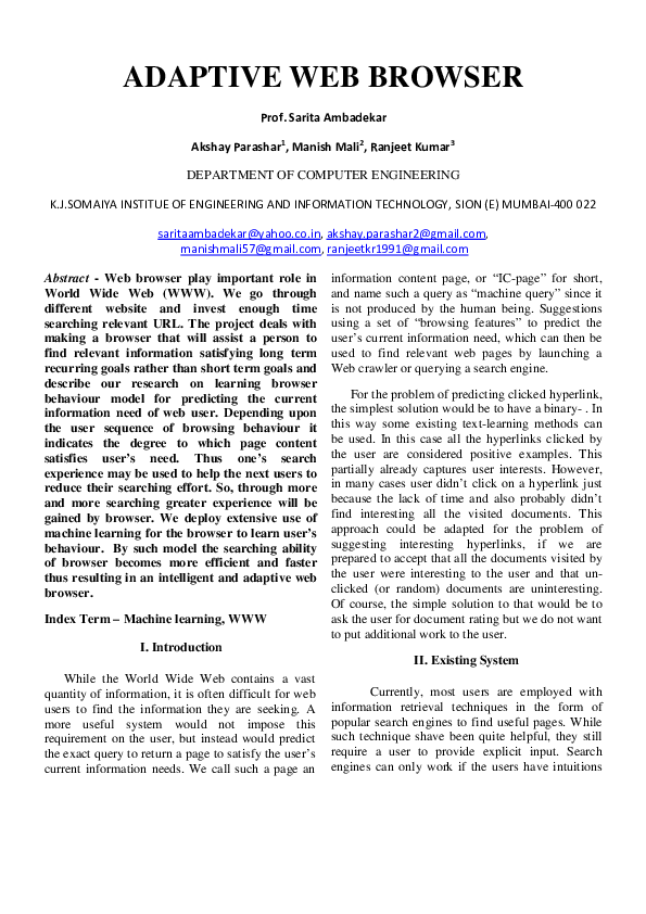 (PDF) ADAPTIVE WEB BROWSER
