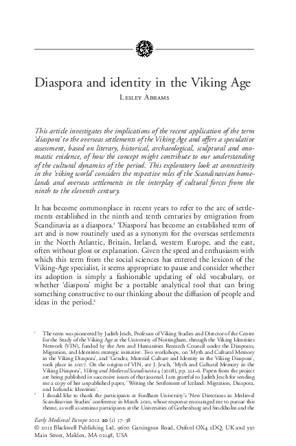 Abrams , diaspora in the viking age