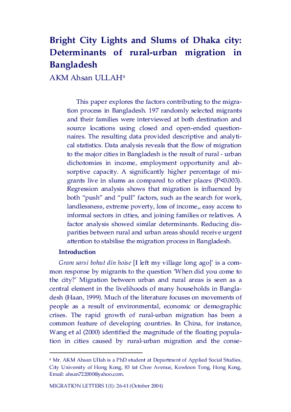 (PDF) Migration letters bright city lights