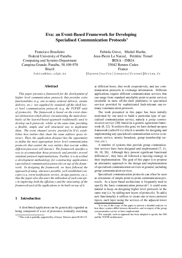 (PDF) Eva: An Event-Based Framework for Developing Specialized ...
