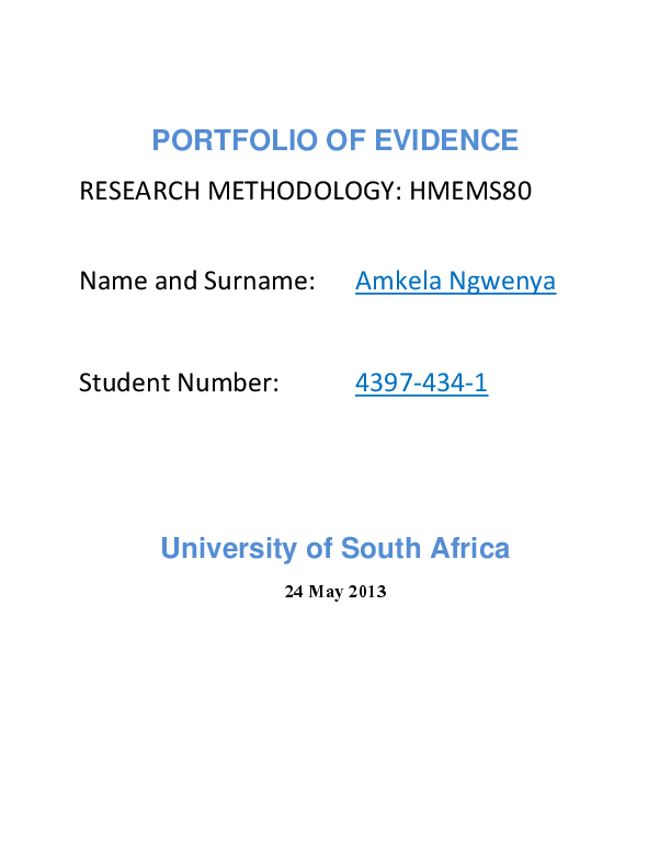 doc portfolio of evidence hmems80 43977341 amkela ngwenya research portfolio template