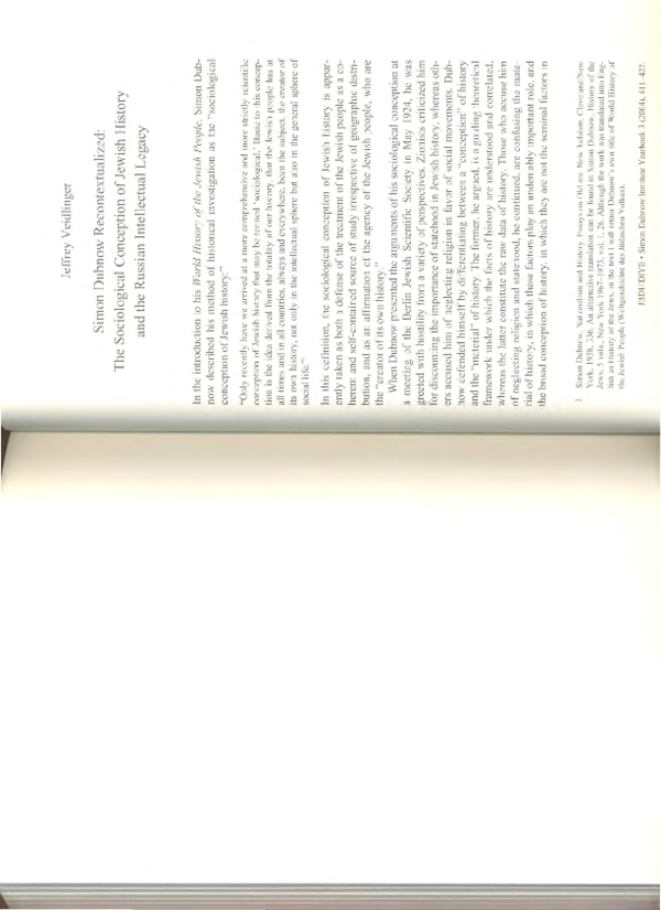 (PDF) Simon Dubnow Recontextualized: The Sociological Conception of ...