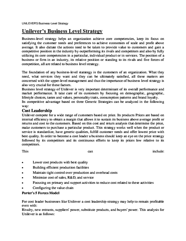 Unilever global marketing strategy image