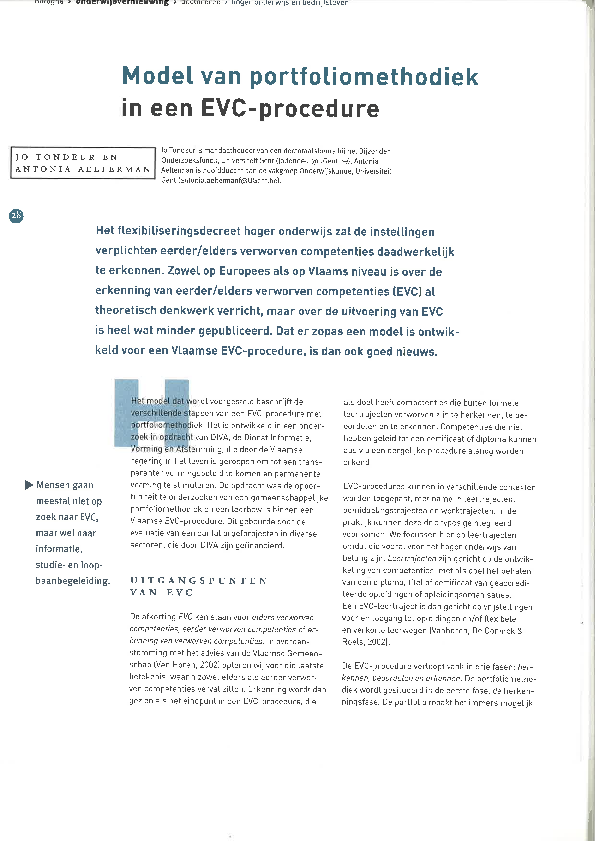 (PDF) Een model voor de ontwikkeling van EVC-procedures met ...