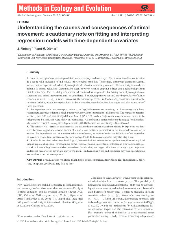 (PDF) Understanding the causes and consequences of animal movement: a ...