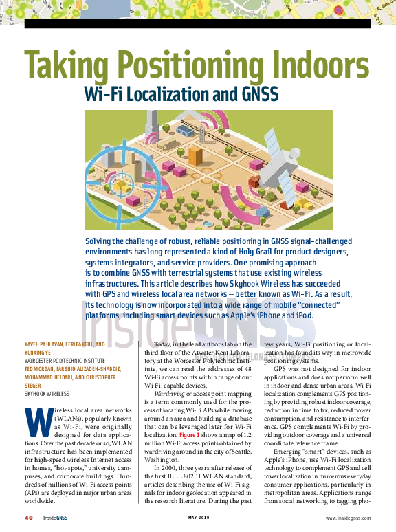 (PDF) Taking Positioning Indoors Wi Fi Localization and GNSS