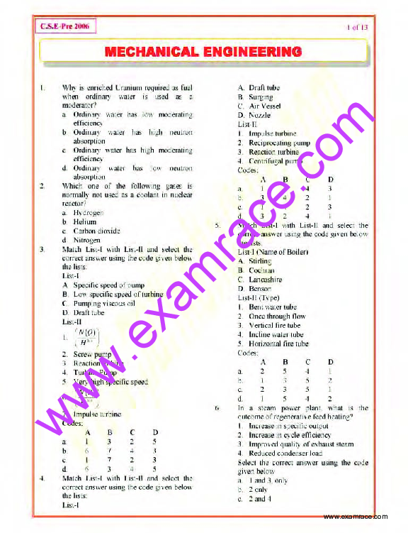 (PDF) Mechanical Engineering Objective Questions Part 13 இளமுகில் சோ