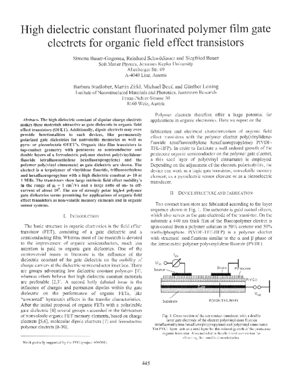 (PDF) High dielectric constant fluorinated polymer film gate electrets ...