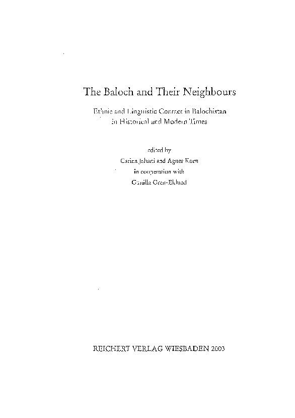 (PDF) Notes on the Tense System in Balochi (Baluchi) and Standard Persian
