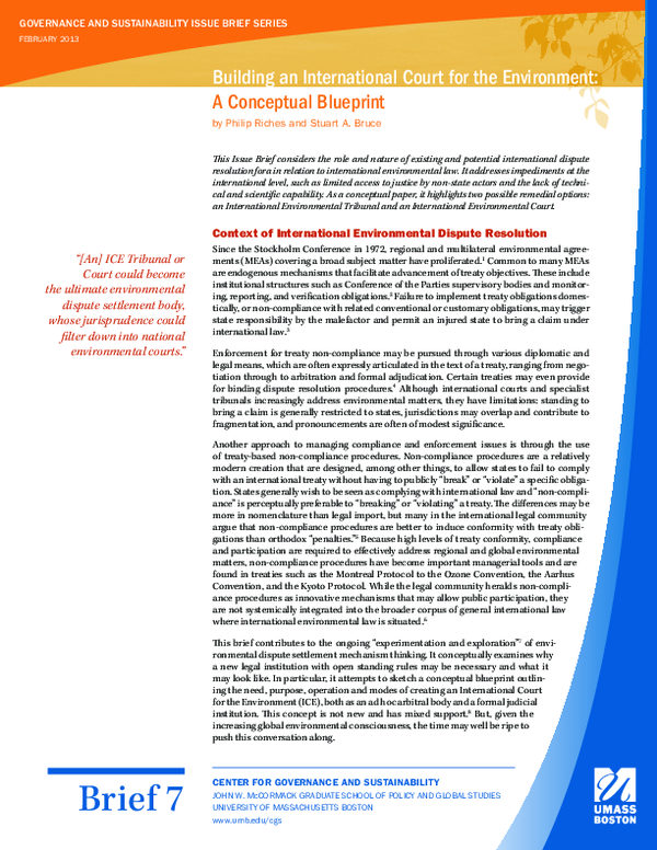 (PDF) Building an International Court for the Environment: A Conceptual ...