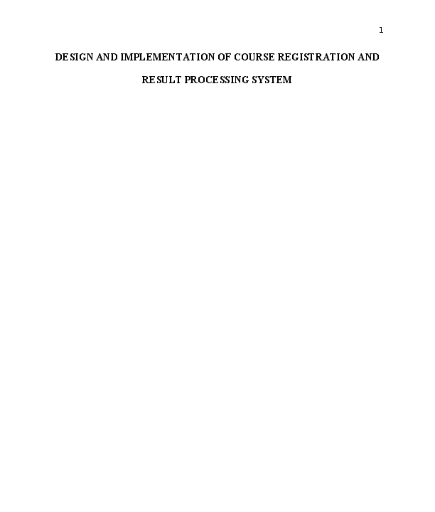 (DOC) design and implementation of course registration and result system