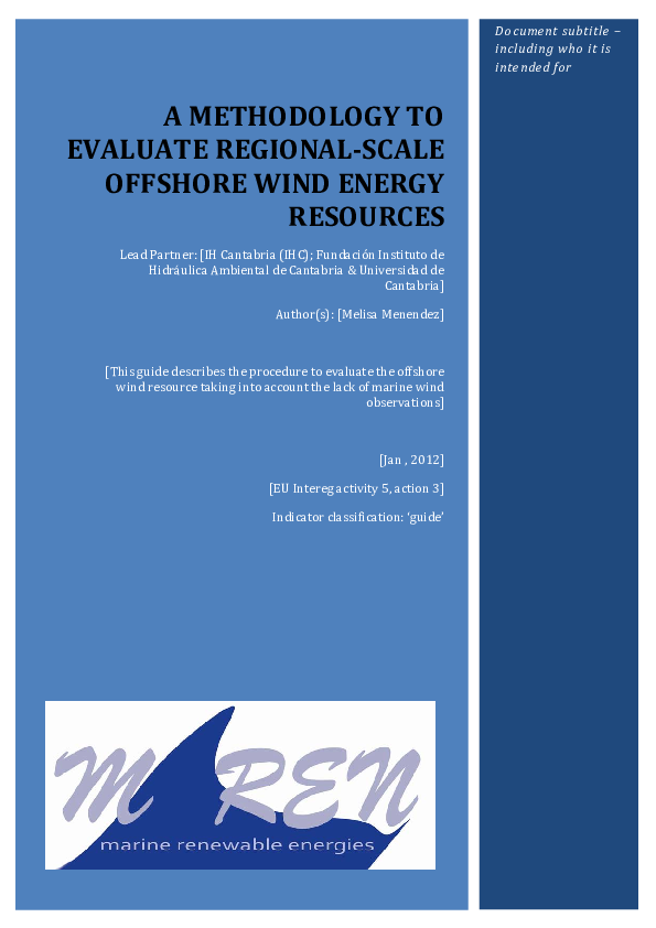 (PDF) Methodology evaluation Offshore Wind Resource