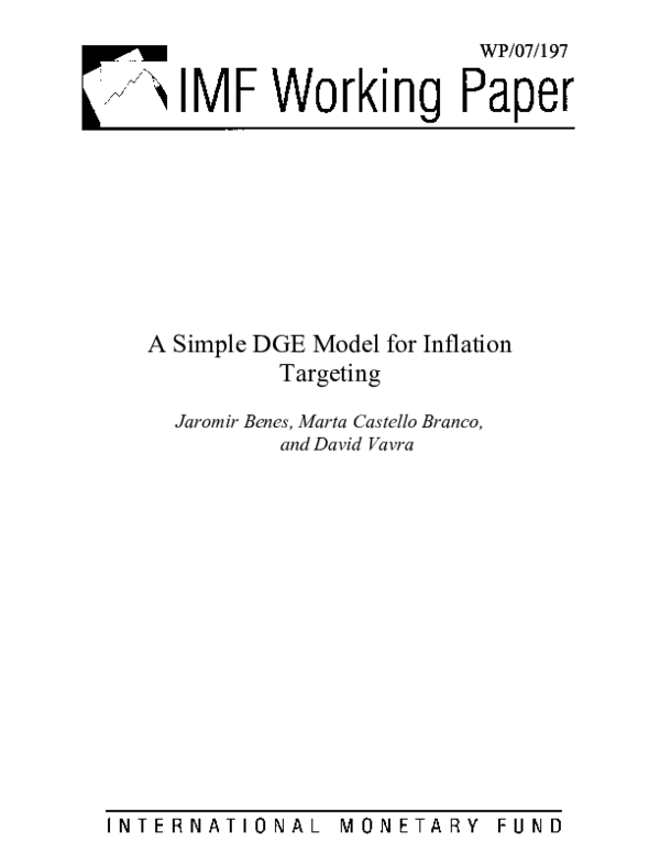(PDF) A Simple DGE Model for Inflation Targeting