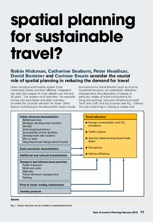 (PDF) Spatial planning for sustainable transport