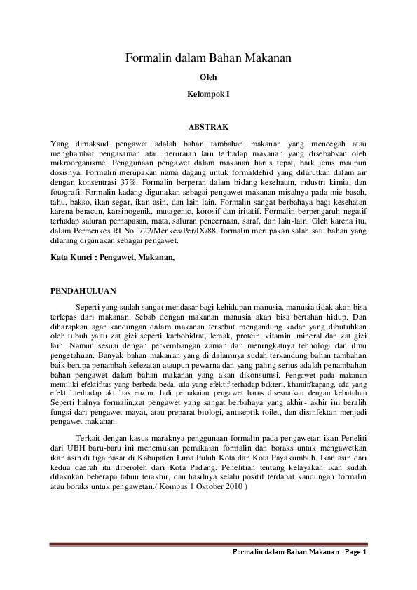 formalin dalam makanan