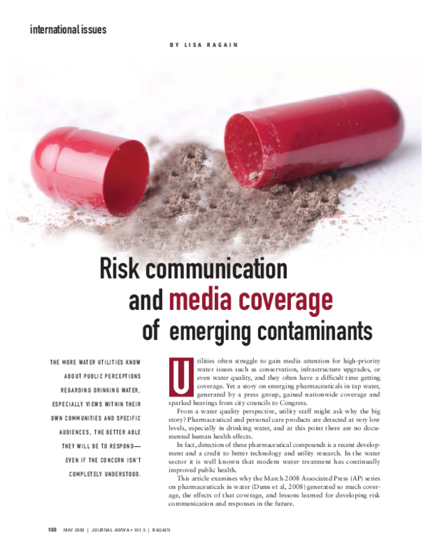 (PDF) .Risk communication and media coverage of emerging contaminan