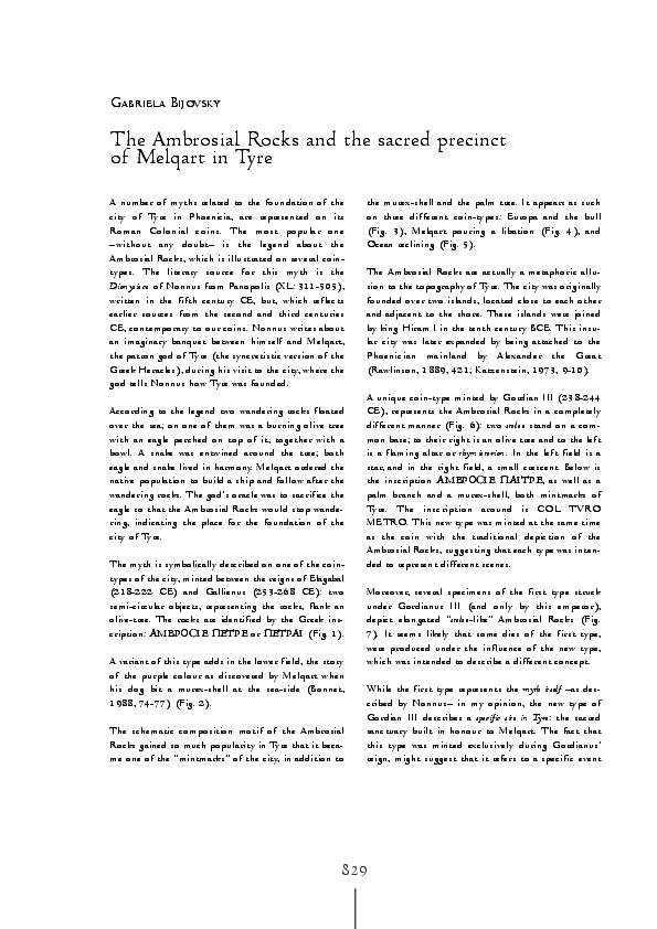 (PDF) The Ambrosial Rocks and the Sacred Precinct of Melqart in Tyre ...