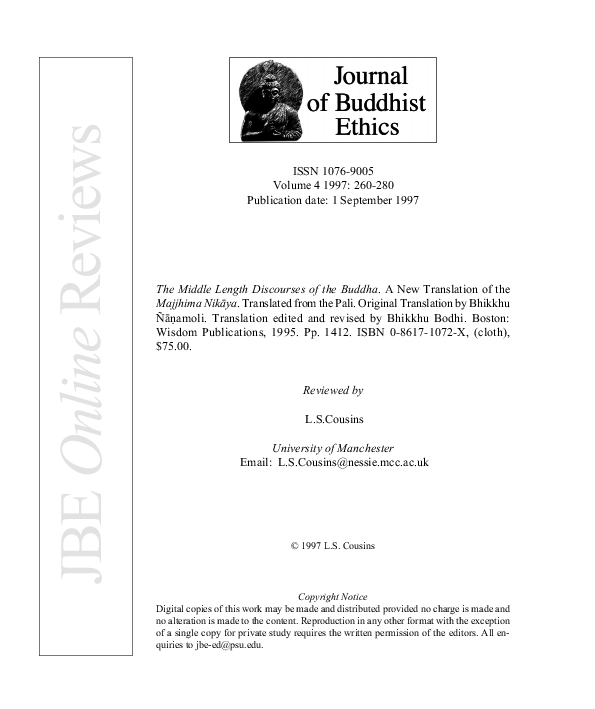 (PDF) A Review of The Middle Length Discourses of the