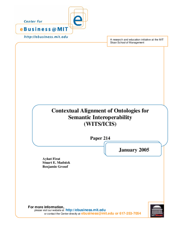 (PDF) Contextual Alignment of Ontologies for Semantic Interoperability ...