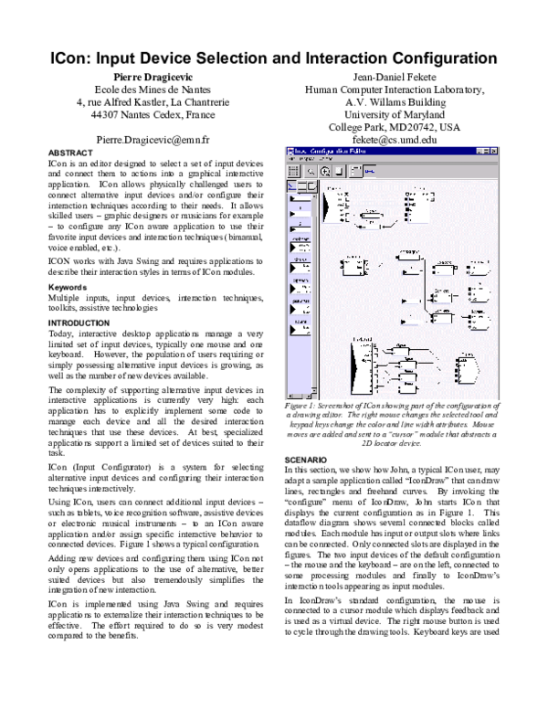 (PDF) ICon: Input Device Selection and Interaction Configuration