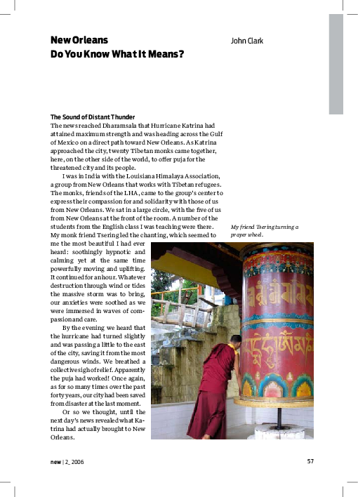 "New Orleans: Do You Know What It Means?" (Reflections on Disaster)