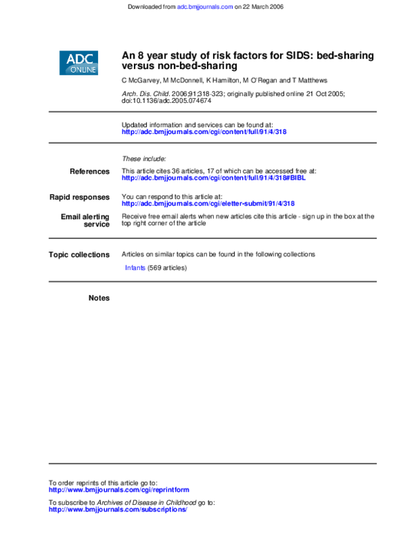 (PDF) An 8 year study of risk factors for SIDS bedsharing versus non