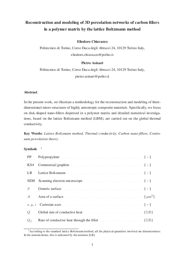 (PDF) Reconstruction and modeling of 3D percolation networks of carbon ...
