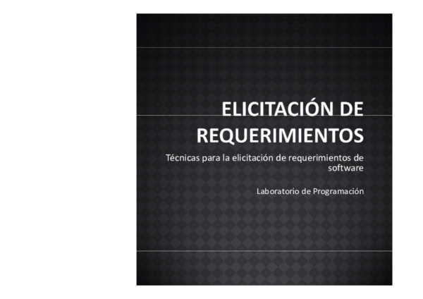 Elicitacion De Requerimientos Ingenieria De Software