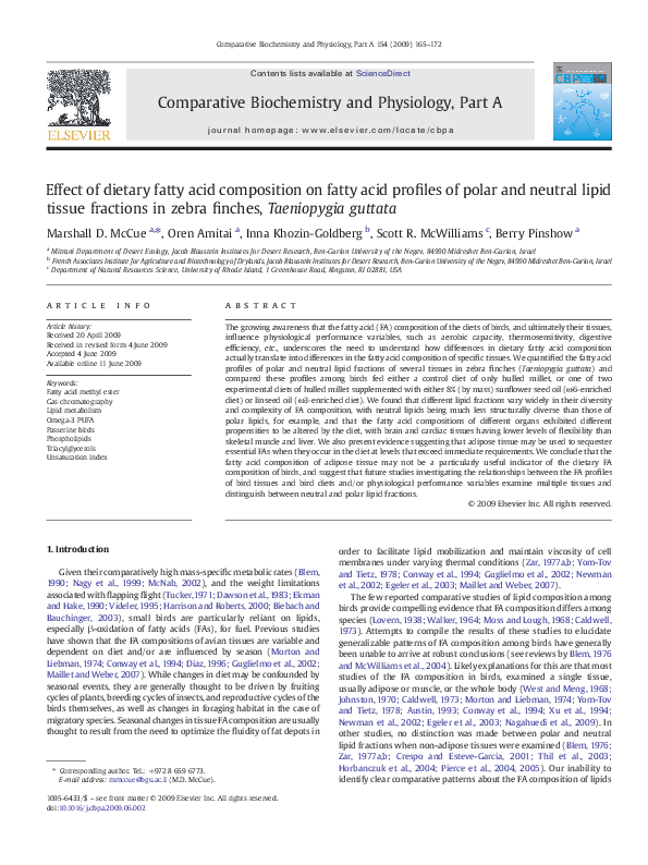 (PDF) Effect of dietary fatty acid composition on fatty acid profiles ...