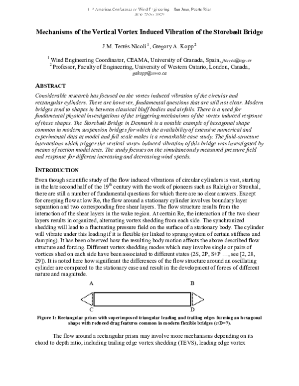 (PDF) Mechanisms of the Vertical Vortex Induced Vibration of the ...