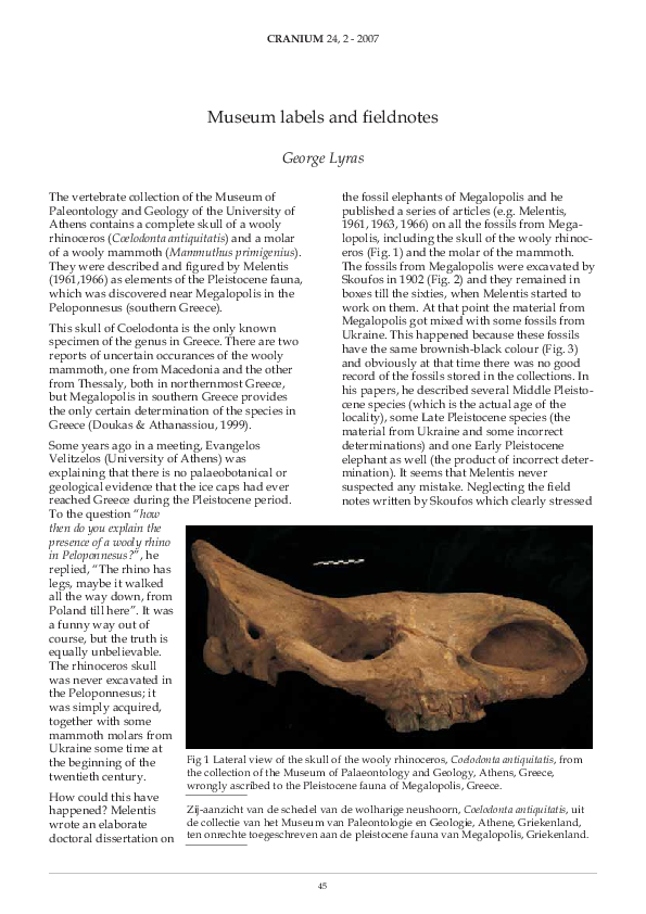 (PDF) Museum labels and fieldnotes