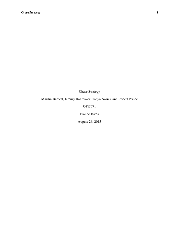 Chase strategy example problem image