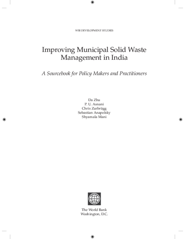 (PDF) Improving Municipal Solid Waste Management in India A Sourcebook ...