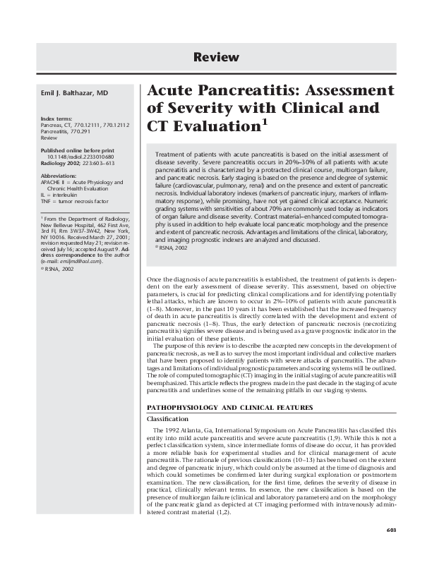(PDF) Acute Pancreatitis: Assessment of Severity with Clinical and CT ...