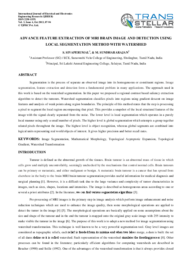 (PDF) Advance Feature Extraction of MRI Brain Image and Detection Using ...