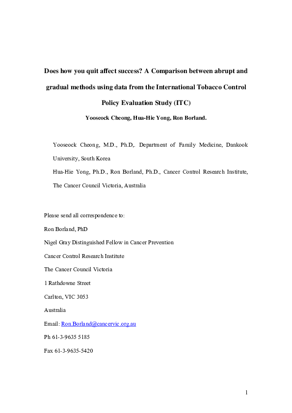 (PDF) Does how you quit affect success? A comparison between abrupt and ...