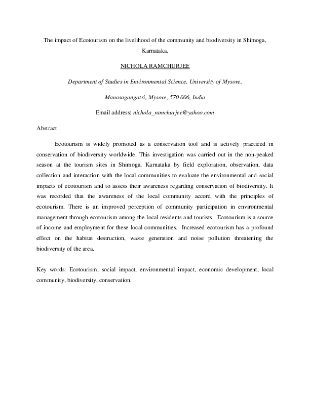 Ecotourism industry picture