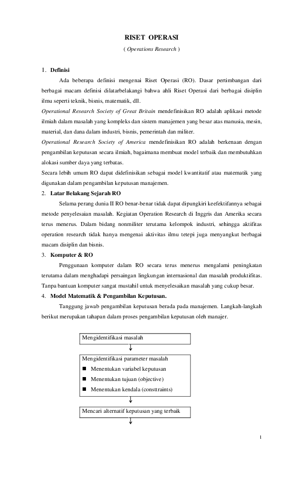 Contoh Soal Dan Jawaban Pdm Riset Opaerasi Cari